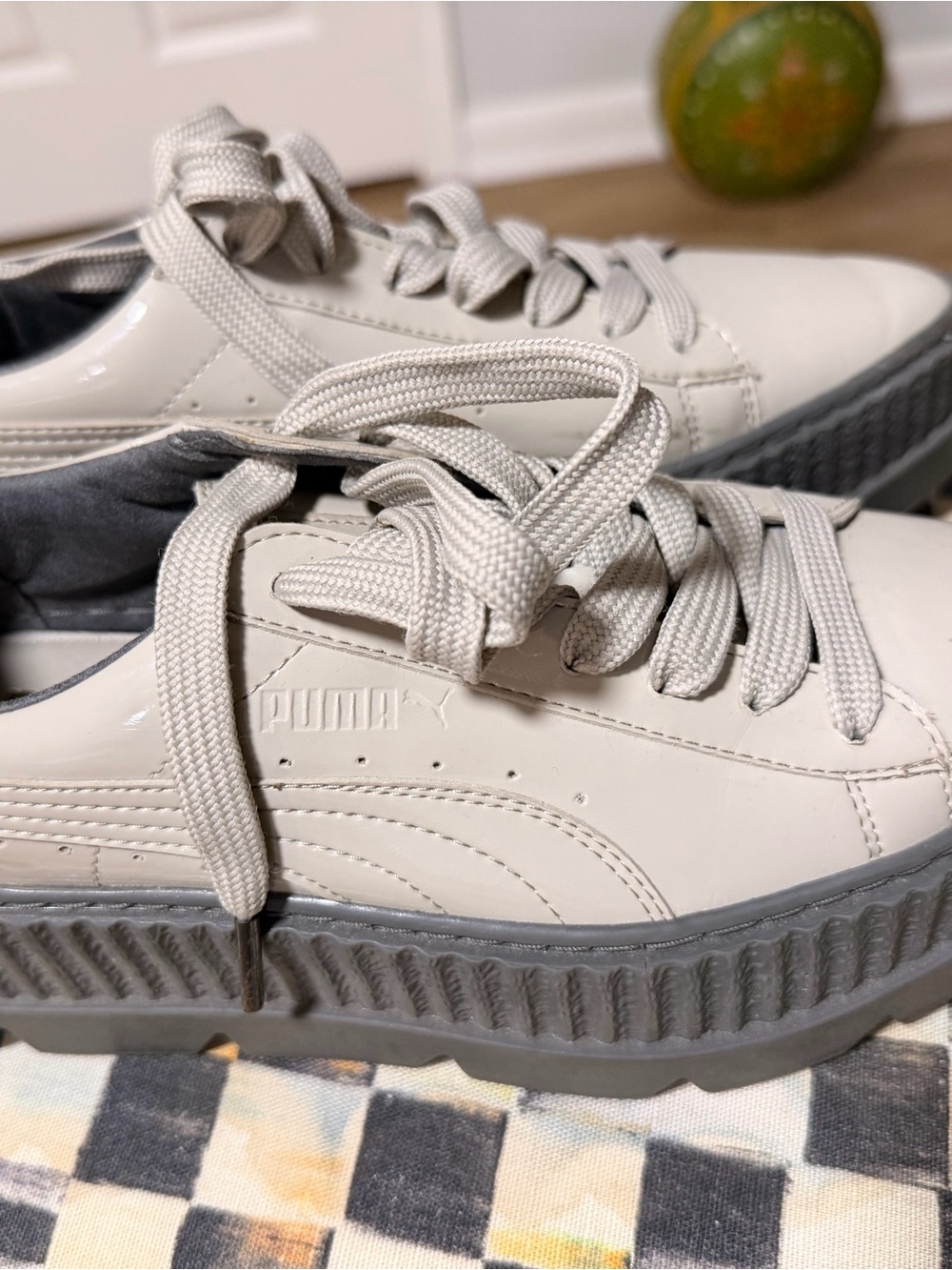 Fenty Beauty Women's Platform Sneakers in Light Gray